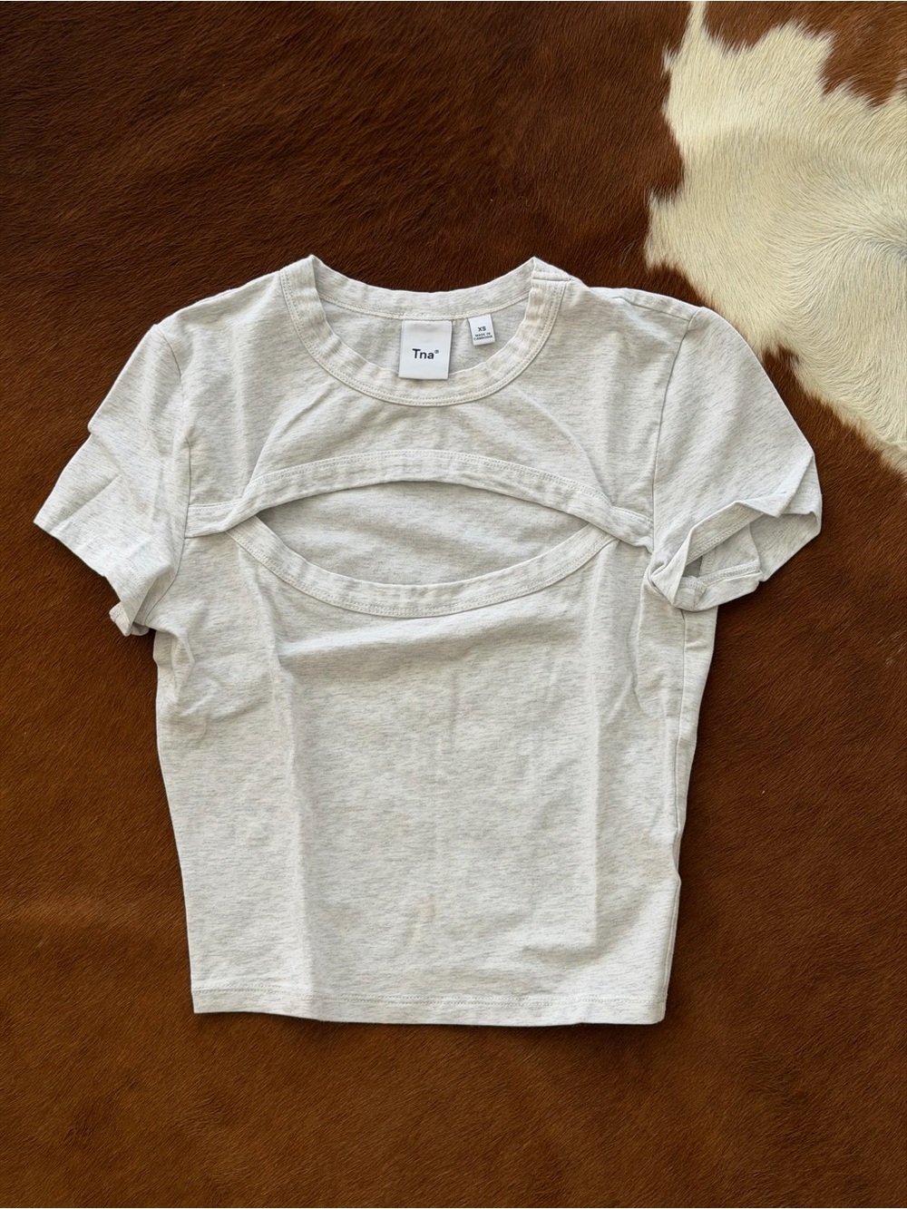 Tna heather gray cutout baby tee size XS
